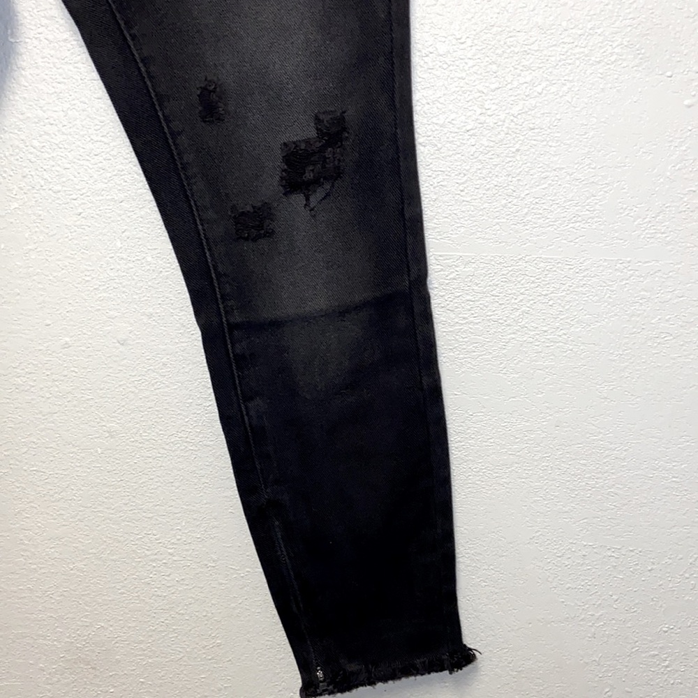 One Teaspoon NWT Black Oak Firebirds Distressed Raw Edge Cropped Jeans 3112 - Picture 5 of 15